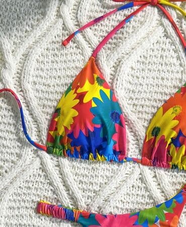 jednodelni push up kupaci: M (EU 38), Lycra, Floral, color - Multicolored — 3