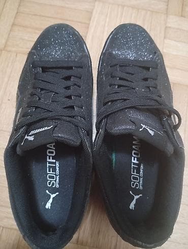 la costa patike: Puma ženske patike – crne sa šljokicama - Model: Puma Suede/Smash — 6