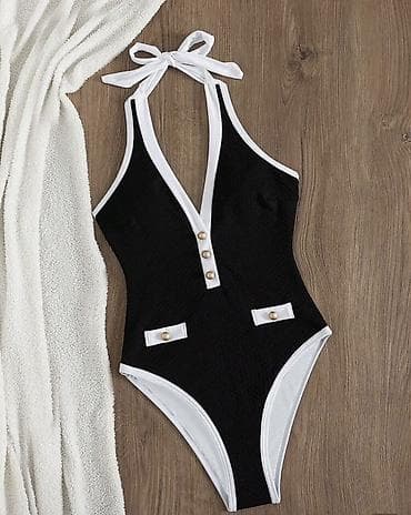 ski odelo lidl: NOV U PAKOVANJU! Jednodelni kupaći kostim – crno-beli, halter vez - — 2