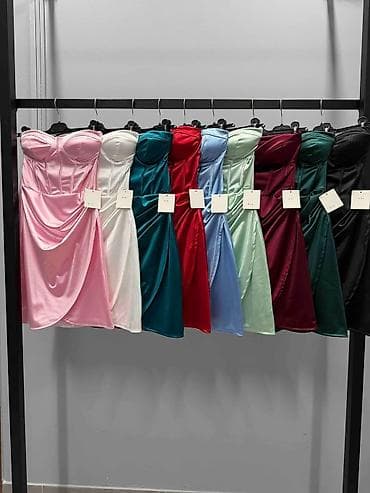 Dresses: 🎗️ Haljina – 3400 din Mini satenska haljina sa korset gornjim delom i — 3