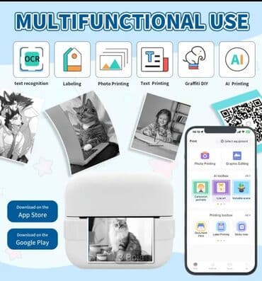 Audio tehnika: Prenosivi termalni mini štampač (bez mastila) – Bluetooth, 200 DPI — 3