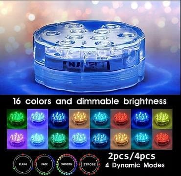 ormarici za kupatilo: RGB LED Podvodna Svetla za Bazen – Set 4 komada sa daljinskim — 6