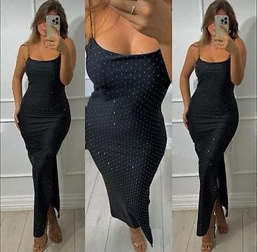 Men's Footwear: 🔥Elegantna satenska haljina sa tankim bretelema i sitnim kristalnim — 2