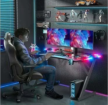 namestaj lex adresa: Gejmerski sto sa RGB osvetljenjem i organizacijom kablova - Moderan — 6