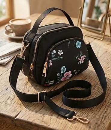 helanke sa petom: Elegantna ženska torbica sa cvetnim printom - Materijal: izdržljiva — 1