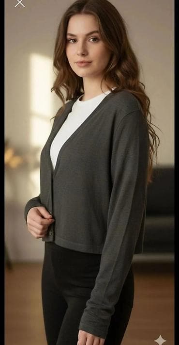 pepco ruma: Ženski kardigan – tamnosiva boja - Kroj: kraći, ravan kroj do struka — 1