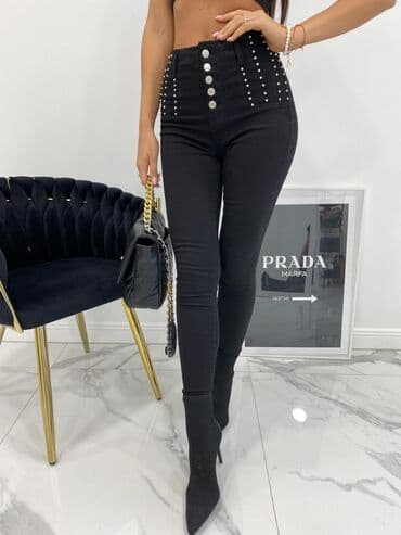 sinsay farmerke sa cirkonima: Hit farmerke visokog struka sa elastinom - cena 2450 din - velicine — 1