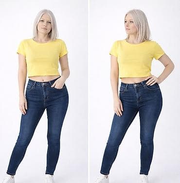 leopard kosulja: Ženske skinny farmerke – tamno plavi džins. Vel S sa dosta elastina — 2