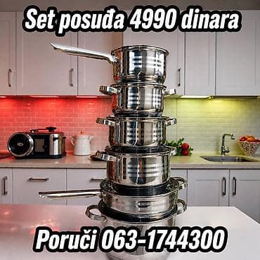 Set nerđajućih posuda za kuvanje - Višedelni komplet šerpi i kaserola