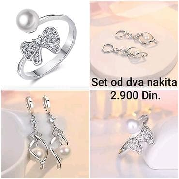 Elegantni posrebreni set od hirurskog čelika od dva nakita – 2.900