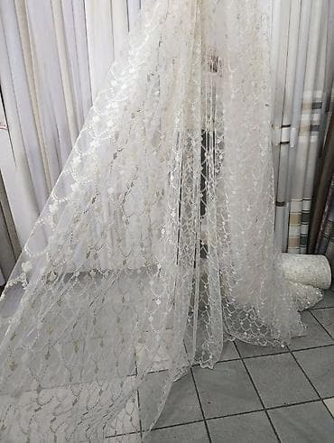 posteljina po meri: Zavese od tila sa bogatim vezom – više dezena - Materijal: proziran — 8