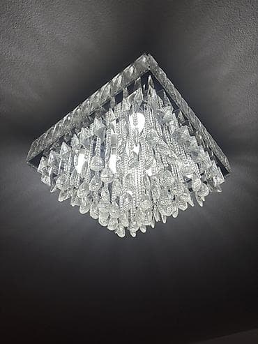 Kućna hemija i proizvodi za kuću: Kvadratni plafonski luster sa kristalnim visuljcima - Dizajn: moderni — 2