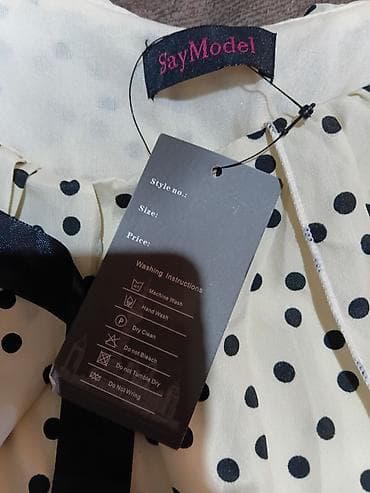 polka dot haljina: Haljina SayModel – dvobojna, tačkice - Gornji deo: krem nijansa sa — 5