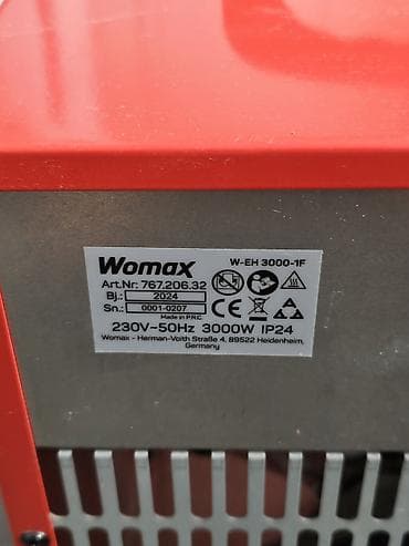 vertikala i horizontala: Womax industrijski električni grejač – 3 kW - Snaga: 3 kW - — 5
