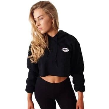 nike tech fleece m: Ženska kratka dukserica s kapuljačom – model “Kiss” - Kroj: crop — 3