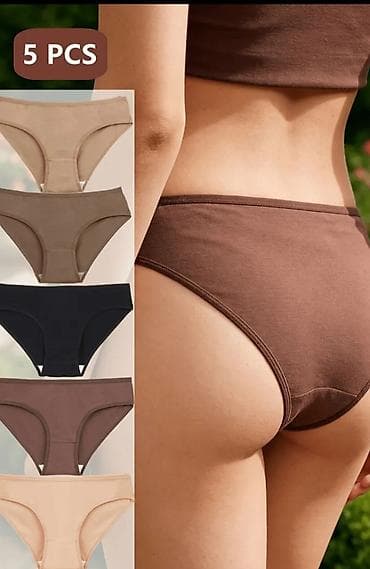 Women's Footwear: Ženske pamučne gaćice – set 5 komada - Kroj: klasičan bikini sa — 2