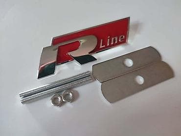 neodimijum magneti cena: NATPIS R-LINE CRVENI ZA MASKU ZA VOLKSWAGEN POLO, SCIROCCO, GOLF 5 — 1