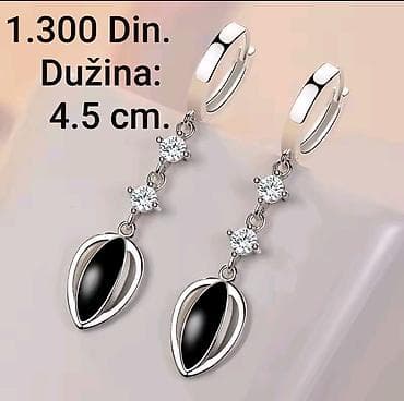 nakit online: Viseće minđuše elegantnog dizajna od hirurskog čelika sa žigom — 1