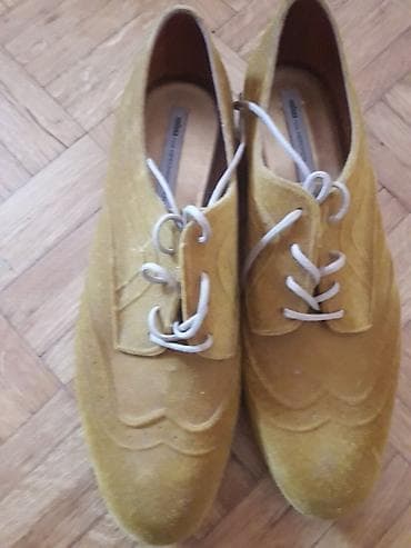 stefano cipele: Zenske cipele oker boje materijal kao plis sa sjajem, peta 2cm. par — 5