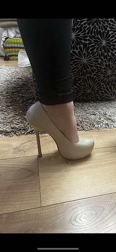 YSL platform salonke – bež/šampanj ton - Model: klasične salonke sa