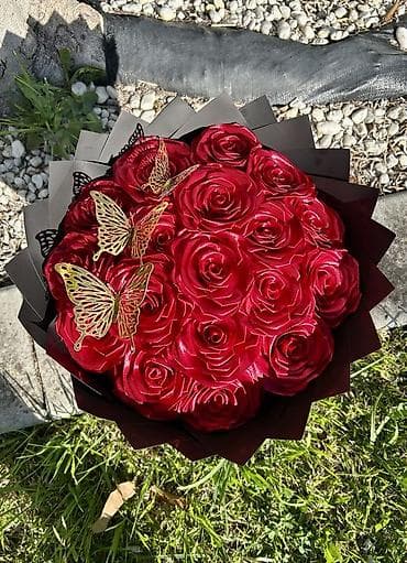 materijal za vez: Buket ruža od satena – ručno izrađene večno‑trajne ruže - Materijal — 6