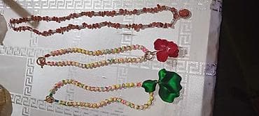 torbice nike: Ručno rađene ogrlice – razni modeli - Set od zlatno‑braon perli — 2