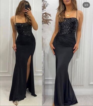 letnje haljine sa dugim rukavima: Elegantna duga večernja haljina sa šljokičastim korsetom - Model — 3