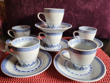 soljice za espresso lavazza: Soljice nove jing dezen pirincani porcelan iz 60,70ih godina — 1