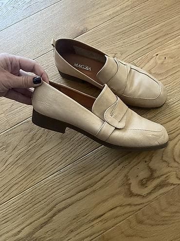 metro cizme do kolena: Bež ženske mokasine MAGZA - Model: klasične loafer/mokasine sa — 2