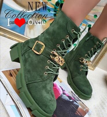 smaragdno zelena haljina: Ankle boots, 38 — 4