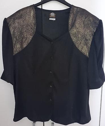 bluza od viskoze: Elegantna crna bluza i lakovane cipele na štiklu – komplet za večernje — 1