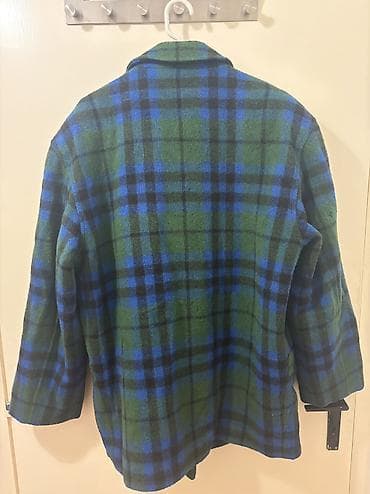 gucci kaputi: Muški kaput u zeleno-plavom kariranom dezenu Kvalitetan materijal, ima — 2