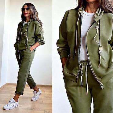 Donji delovi trenerke: 🔥Ženski komplet trenerke – duks sa rajsferšlusom i kapuljačom + donji — 3