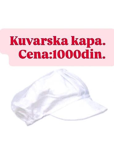 Kuvarska kapa - Profesionalna bela kuvarska kapa sa šiltom, pogodna