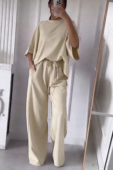 Lične stvari: 💫Topkomplet – široke pantalone i oversize majica kratkih rukava ✅3200 — 4