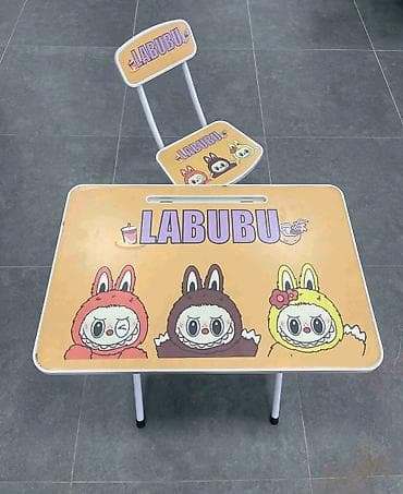 Dušeci: Dečiji set sto + stolica sa motivima crtanih junaka - Praktičan set — 1
