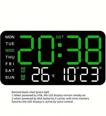Digitalni LED zidni/stoni sat sa velikim displejem - Veliki LED