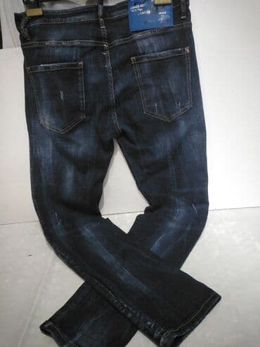 leprsave pantalone: Teksas, Normalan struk, Ravne nogavice — 5
