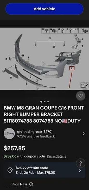 brodic za prihranu: NOSAČ BRANIKA G15 G16 PD ZA BMW 840, 850, M 850I | BMW 8 g14 g15 g16 — 4