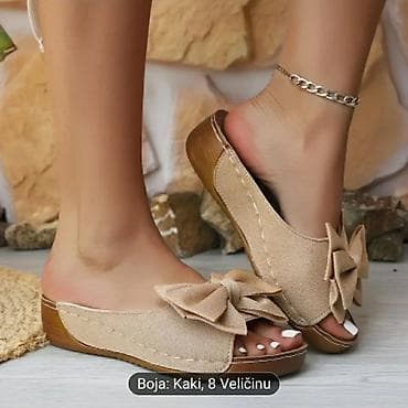 papuče na platformu: Ženske klompe/sandale sa mašnom – model sa otvorenim prstima - Boja — 2