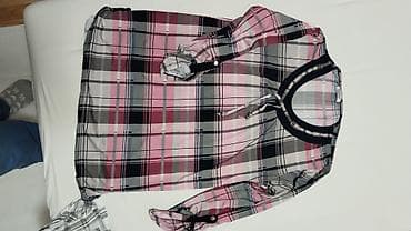 Ženska karirana tunika/košulja sa uzorkom u ružičastim, crnim, sivim i na lalafo.rs Ženska karirana tunika/košulja sa uzorkom u ružičastim, crnim, sivim i