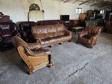 dekor platno za namestaj: Kožna garnitura za dnevnu sobu – 1 - Sastav: trosed i dve fotelje - — 8