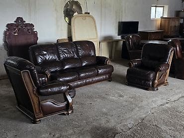 Kožna garnitura za dnevni boravak – trosed + 2 fotelje - Materijal