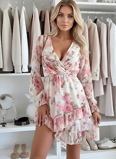 🌸Romantična mini haljina s cvetnim printom-2500, 00