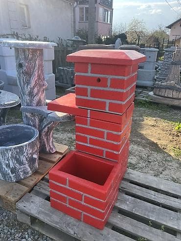 Dekorativni komplet za dvorište – vertikalni betonski roštilj/ognjište