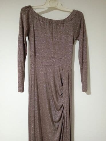 Dresses: M, color - Brown, Evening, Long sleeves — 3