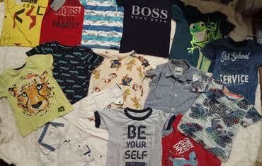 sitne igracke za decu: Hugo Boss, Komplet: Majica, Košulja, Šorts, 104-110 — 2