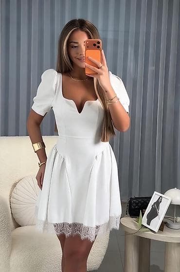 haljine tom tailor: 🔥Kratka elegantna haljina sa puf rukavima i čipkom
✅2700 din — 6