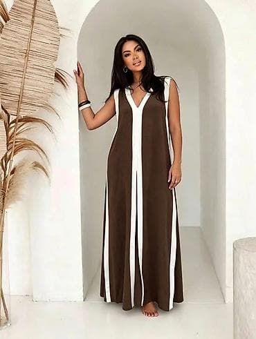 Haljine: Ženska maxi haljina bez rukava – elegantan letnji model - Kroj: duga — 1