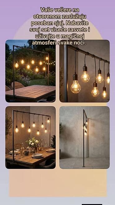 klesta za nitne i drikere: Set viseće rasvete za eksterijer – dekorativne sijalice na — 1